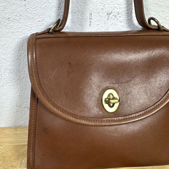 Vintage Coach 9983 Regina Leather Satchel Bag Purse Crossbody Brown W/ Strap - Picture 2 of 16